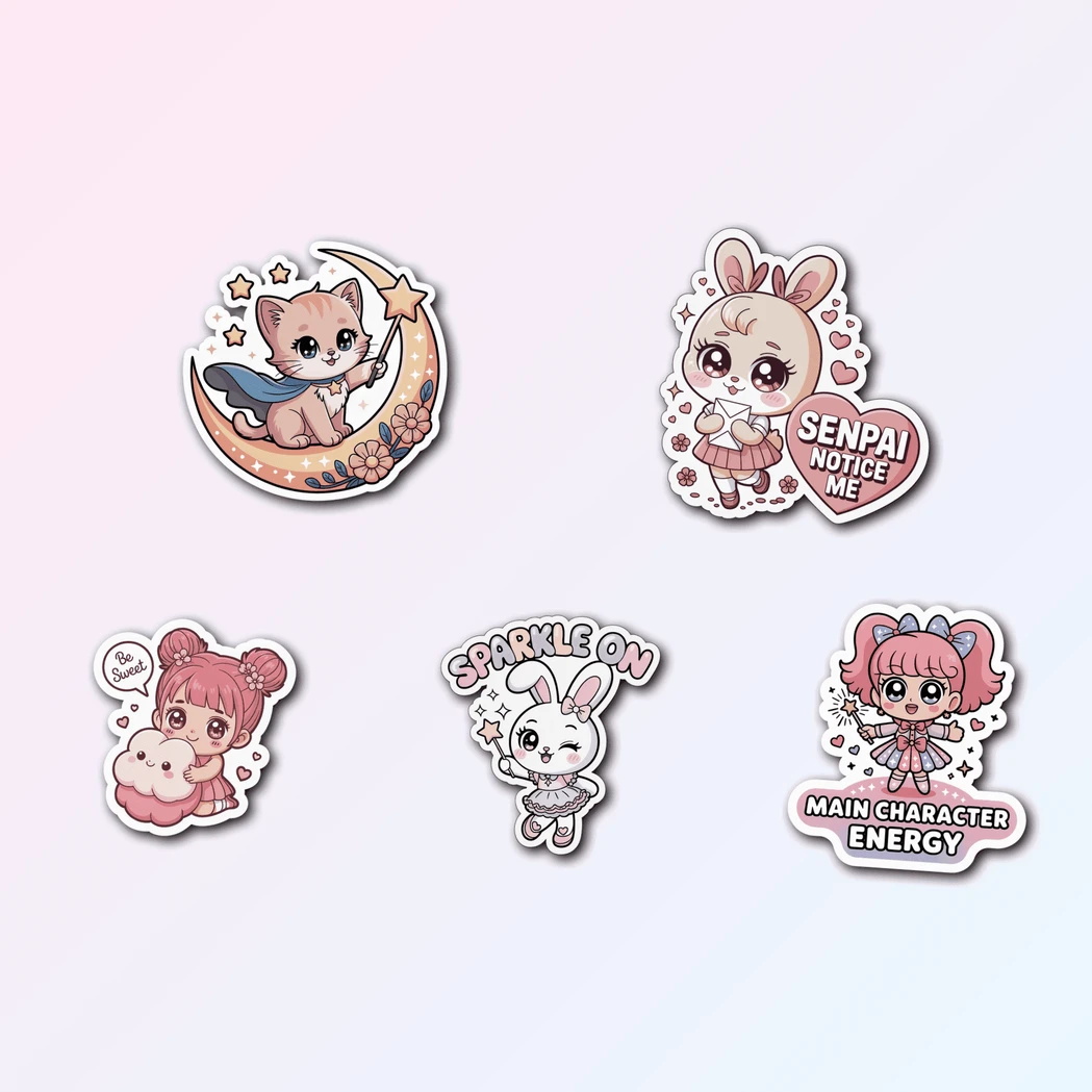 5 Anime Kawaii Sticker Pack