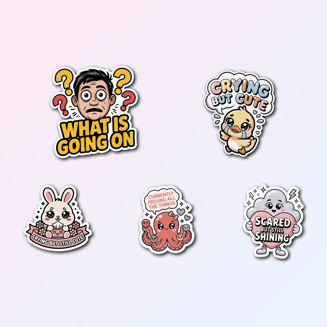 5 Cute Emotions Sticker Pack