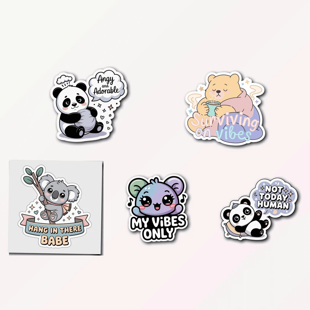 5 Cute Panda Sticker Pack