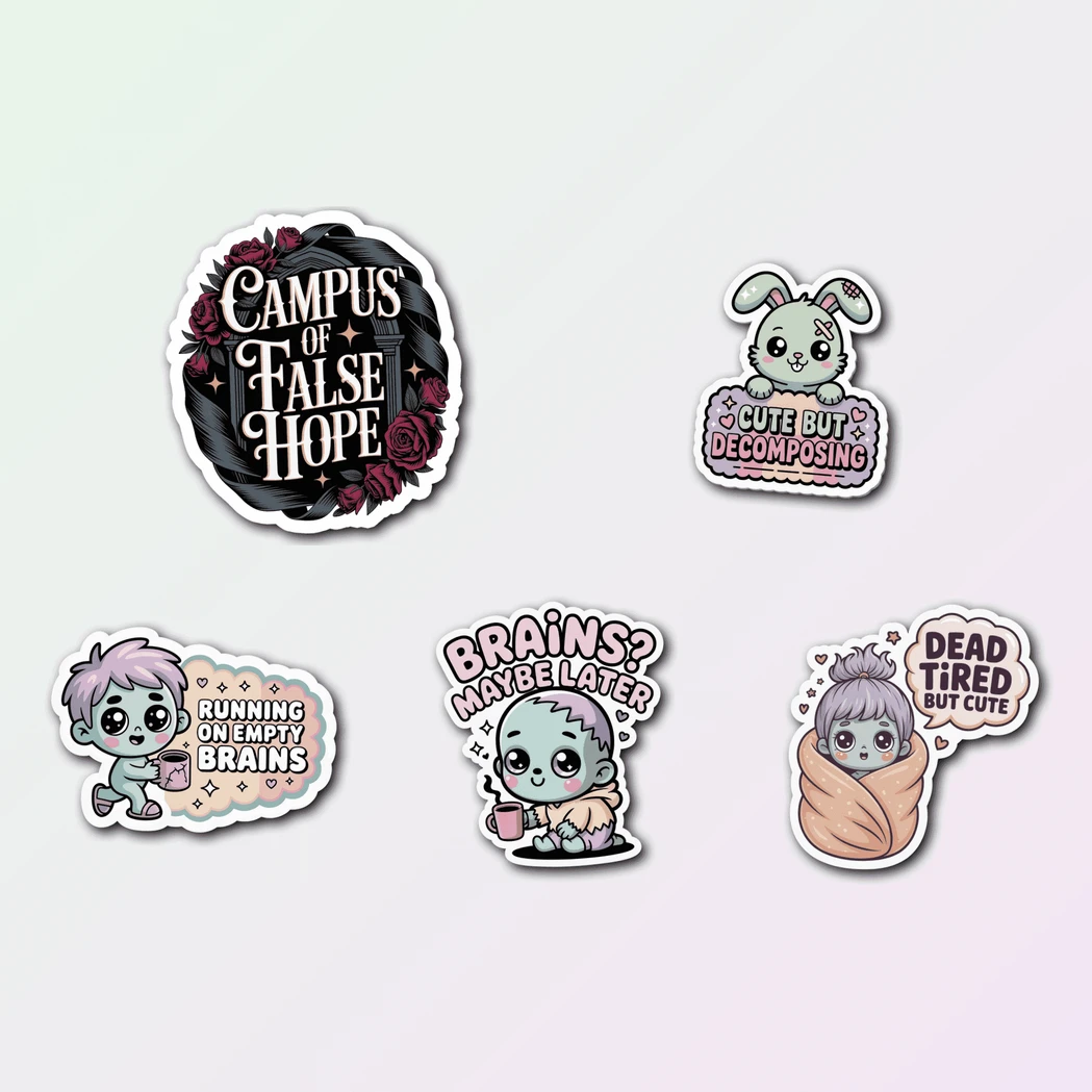 5 Cute Zombie Sticker Pack