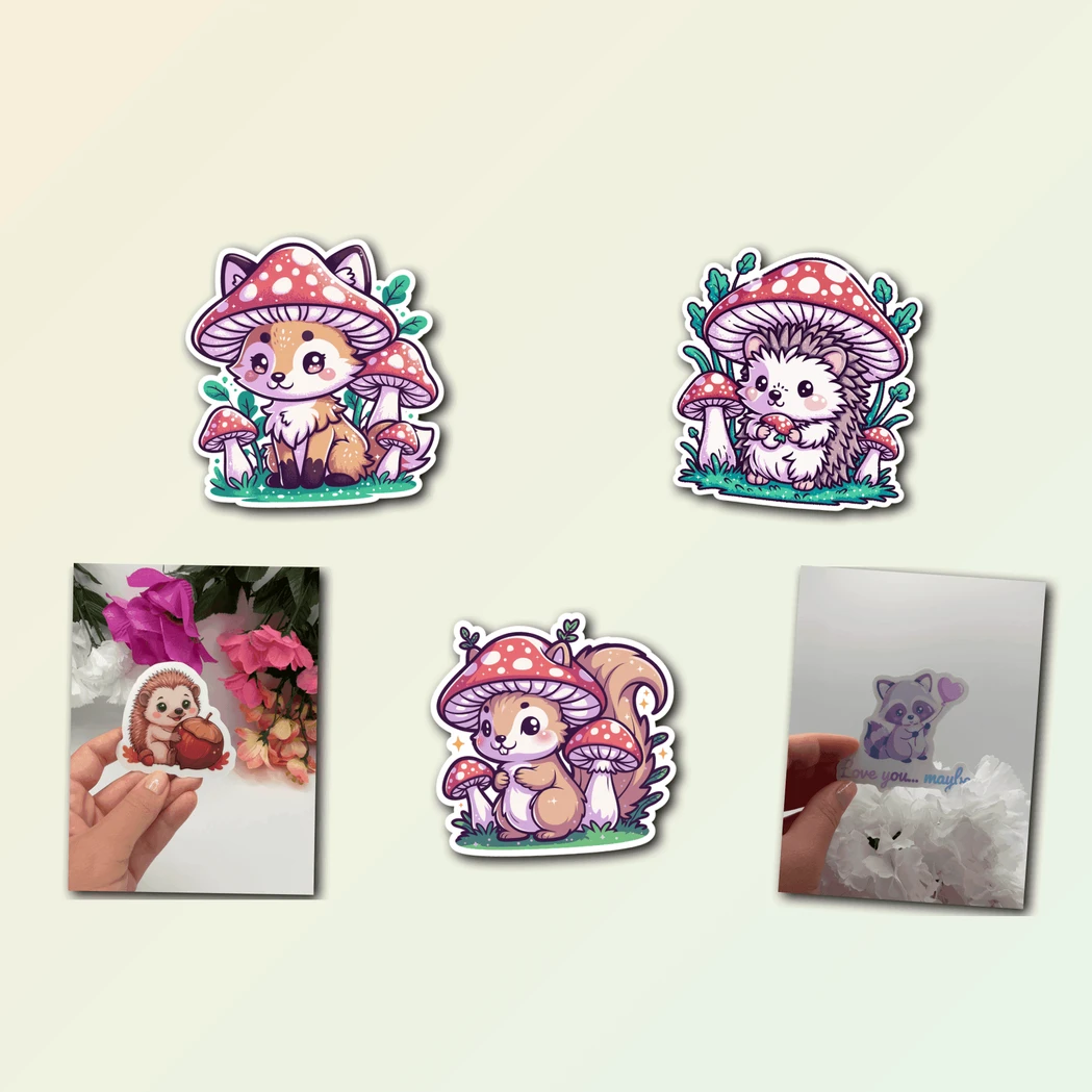 5 Woodland Kawaii Sticker Pack