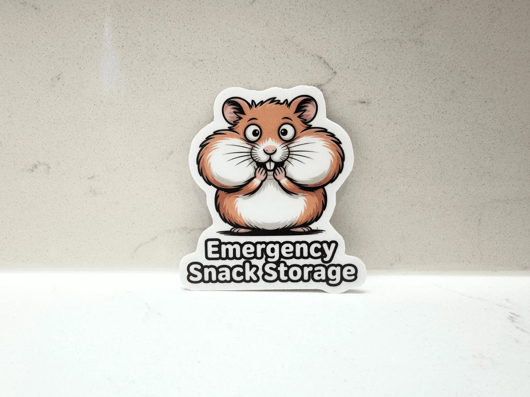 Cute Hamster Emergency Snack Storage Sticker