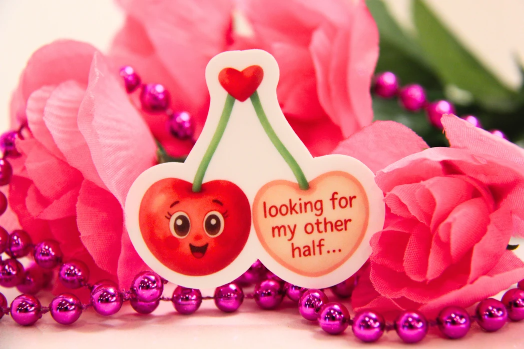 Cherry Sticker "Looking for My Other Half"