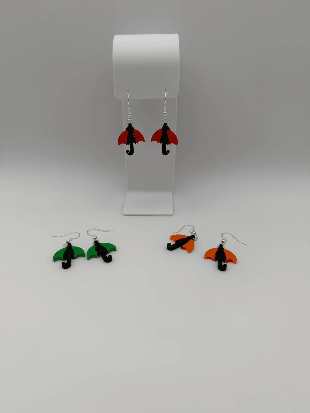 3D Printed Colorful Umbrella Dangle Earrings