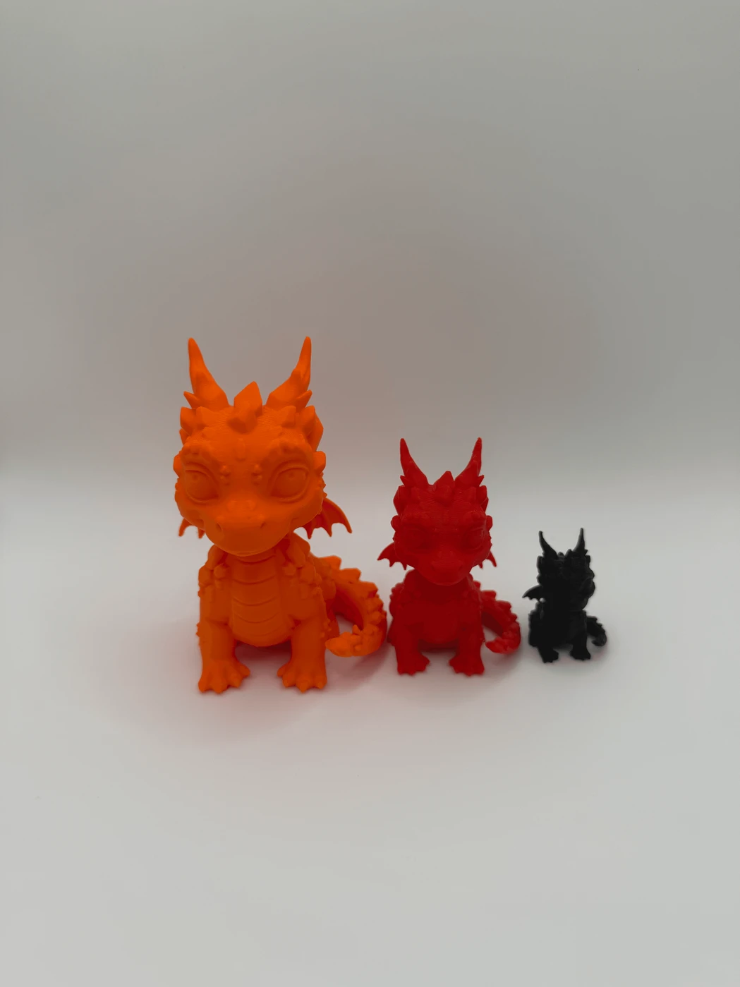Cute Baby Dragon Figurine 3D Printed PLA Statue