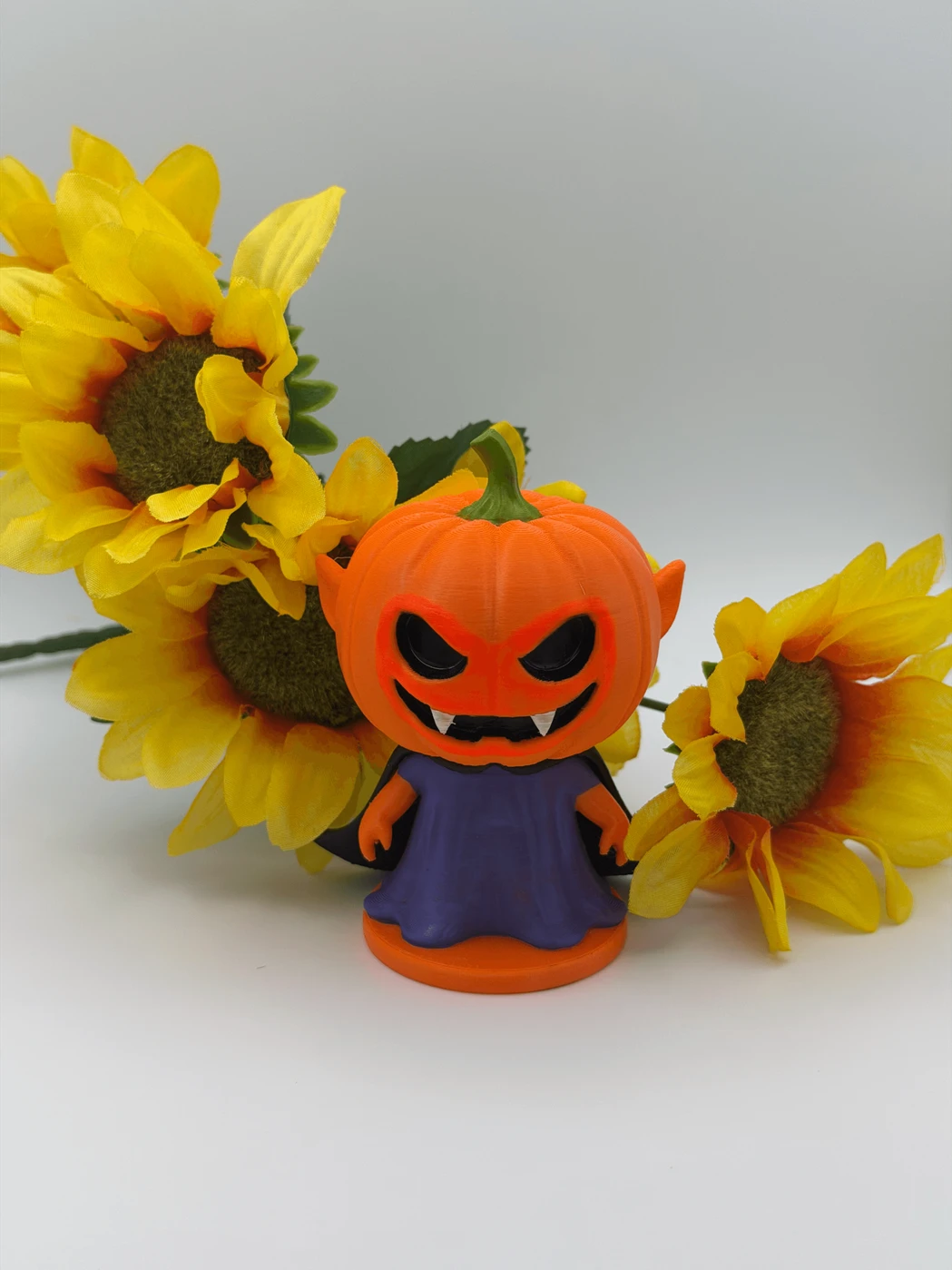 Pumpkin Vampire Figurine Halloween 3D Printed Decor