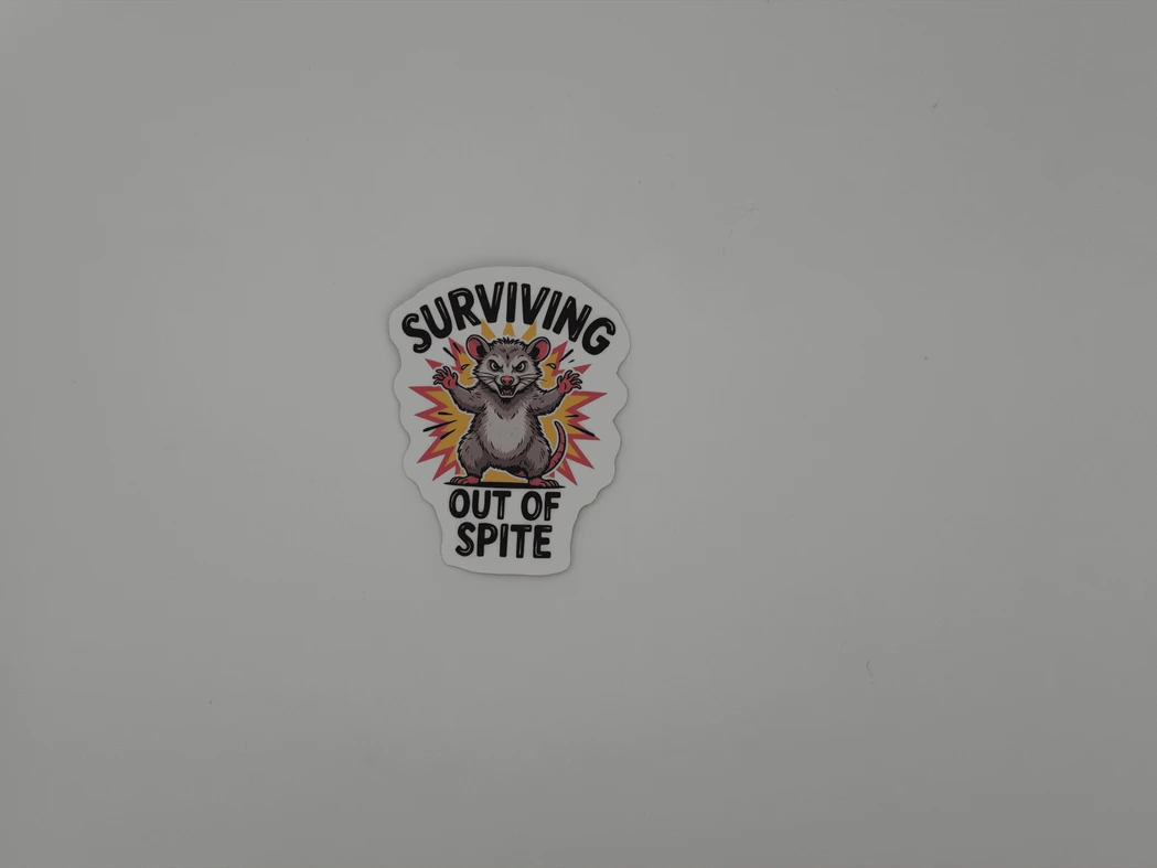 Surviving Out of Spite Possum Sticker