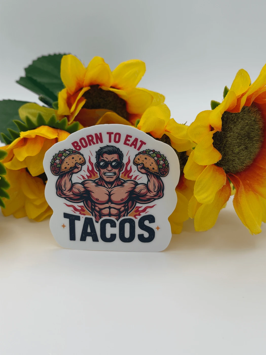 Funny Taco Gym Sticker Born to Eat Tacos Decal