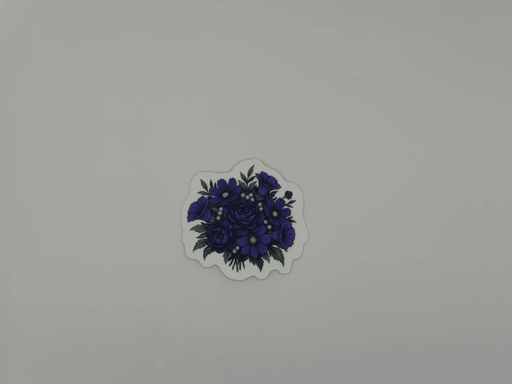 Purple Blue Floral Bouquet Sticker