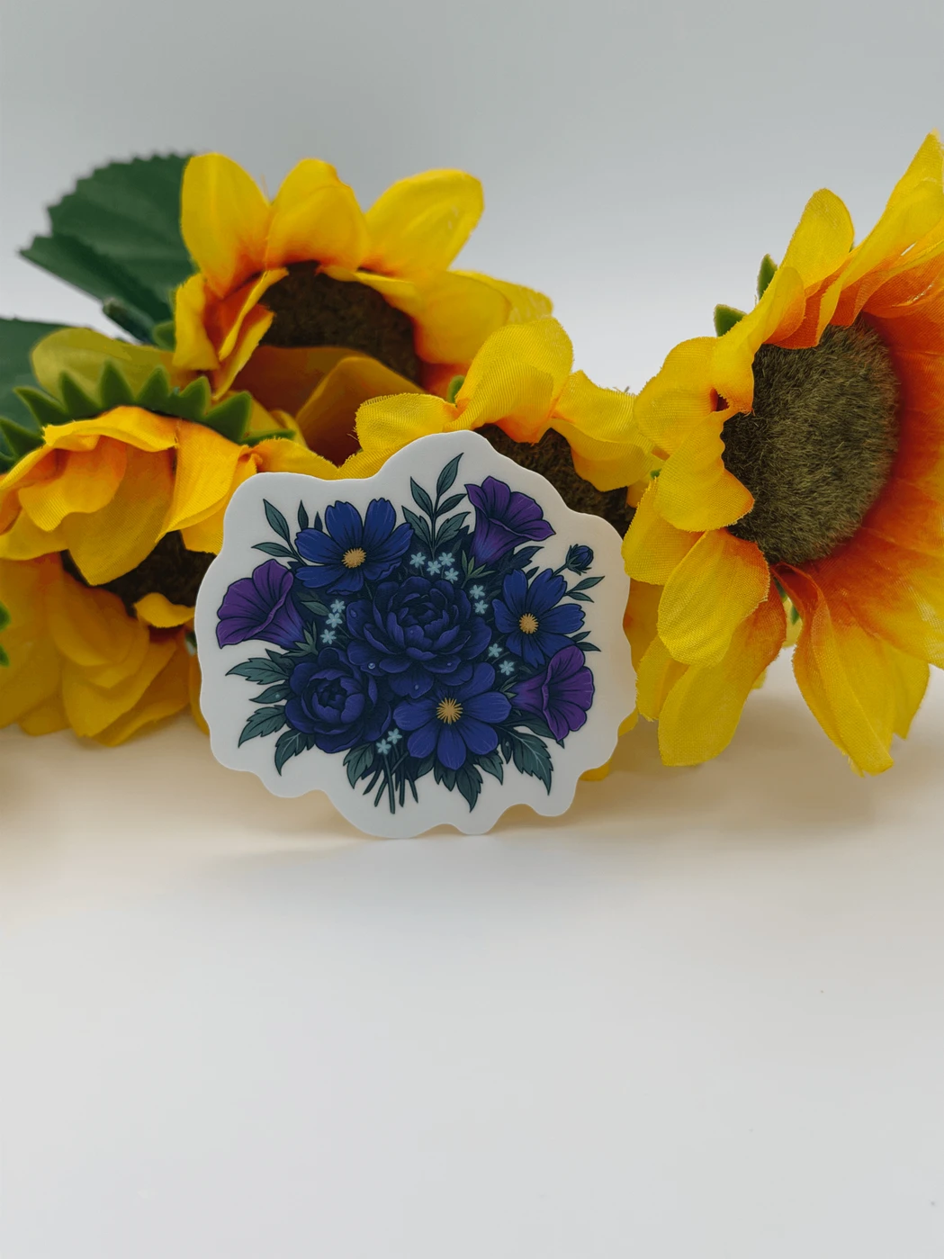 Purple Blue Floral Bouquet Sticker