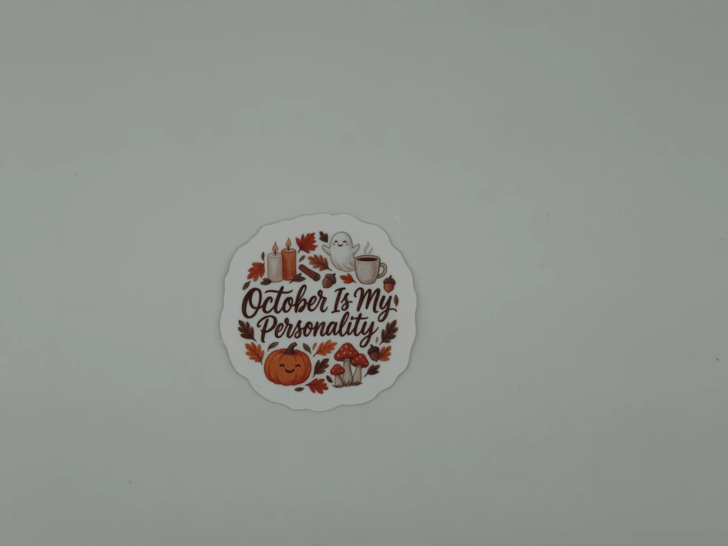 October Is My Personality Vinyl Sticker - Fall Ghost Pumpkin