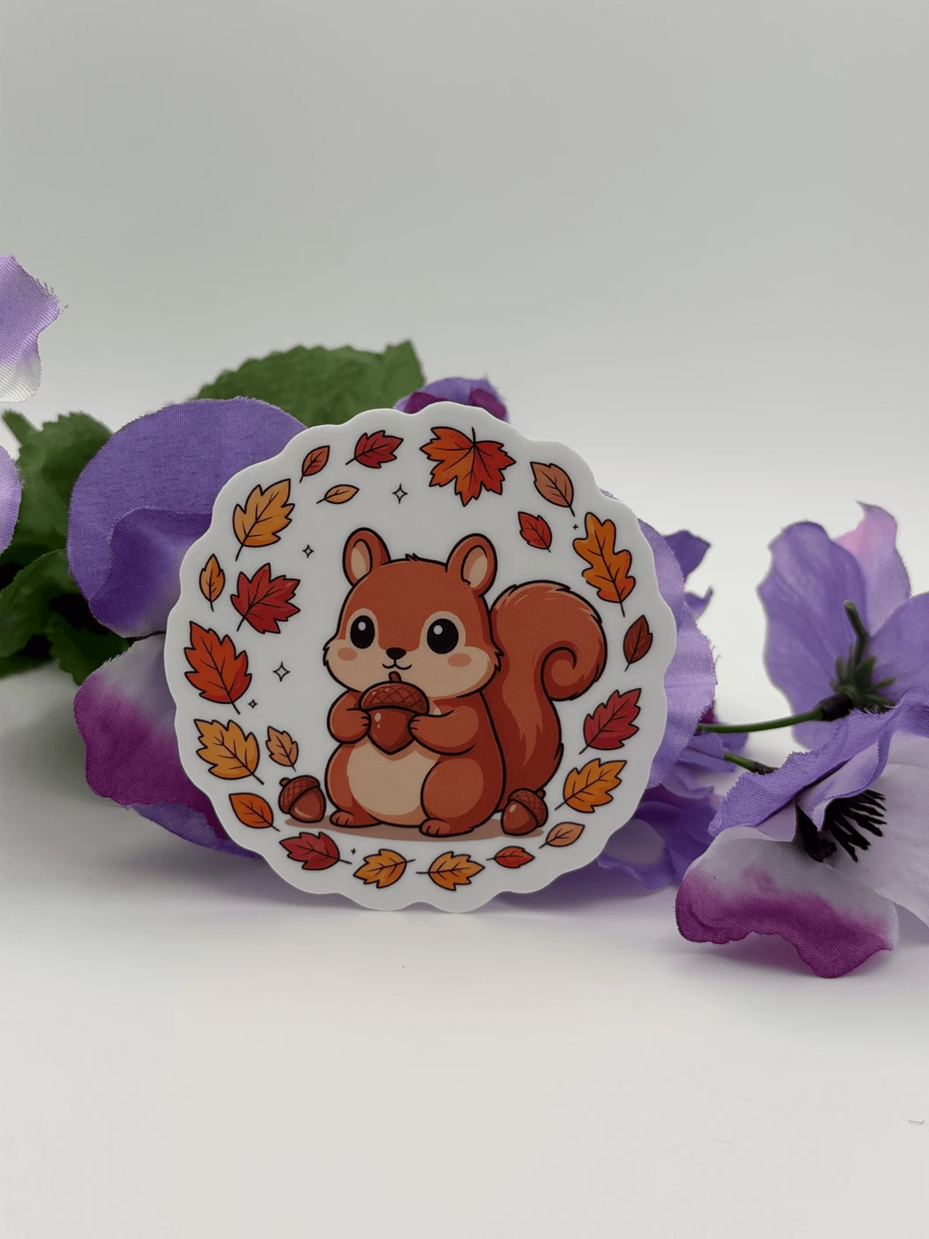 Cute Autumn Squirrel Vinyl Sticker