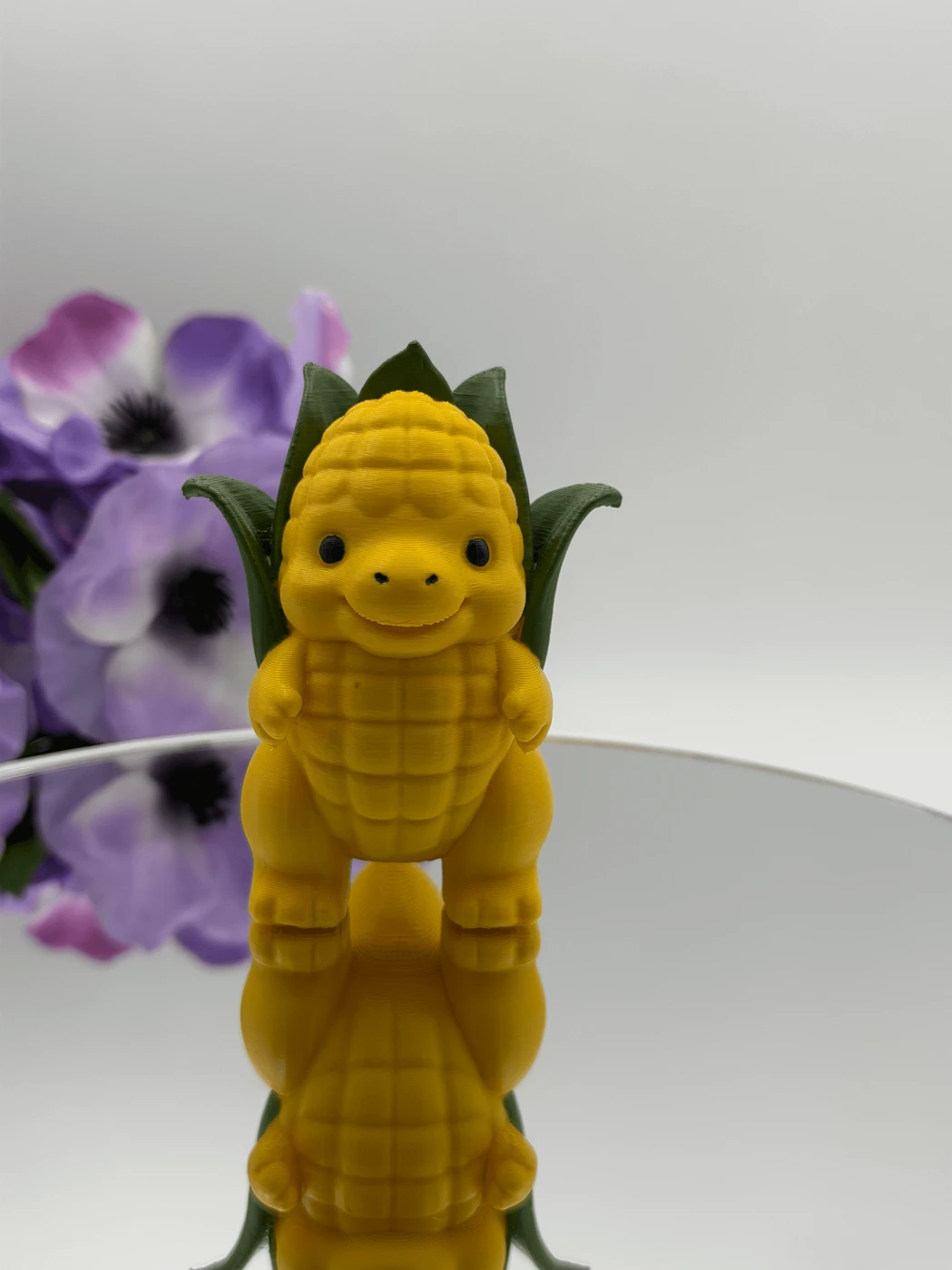 Cute Corn Dinosaur Figurine - 3D Printed PLA Desk Decor, Kawaii Dino Collectible