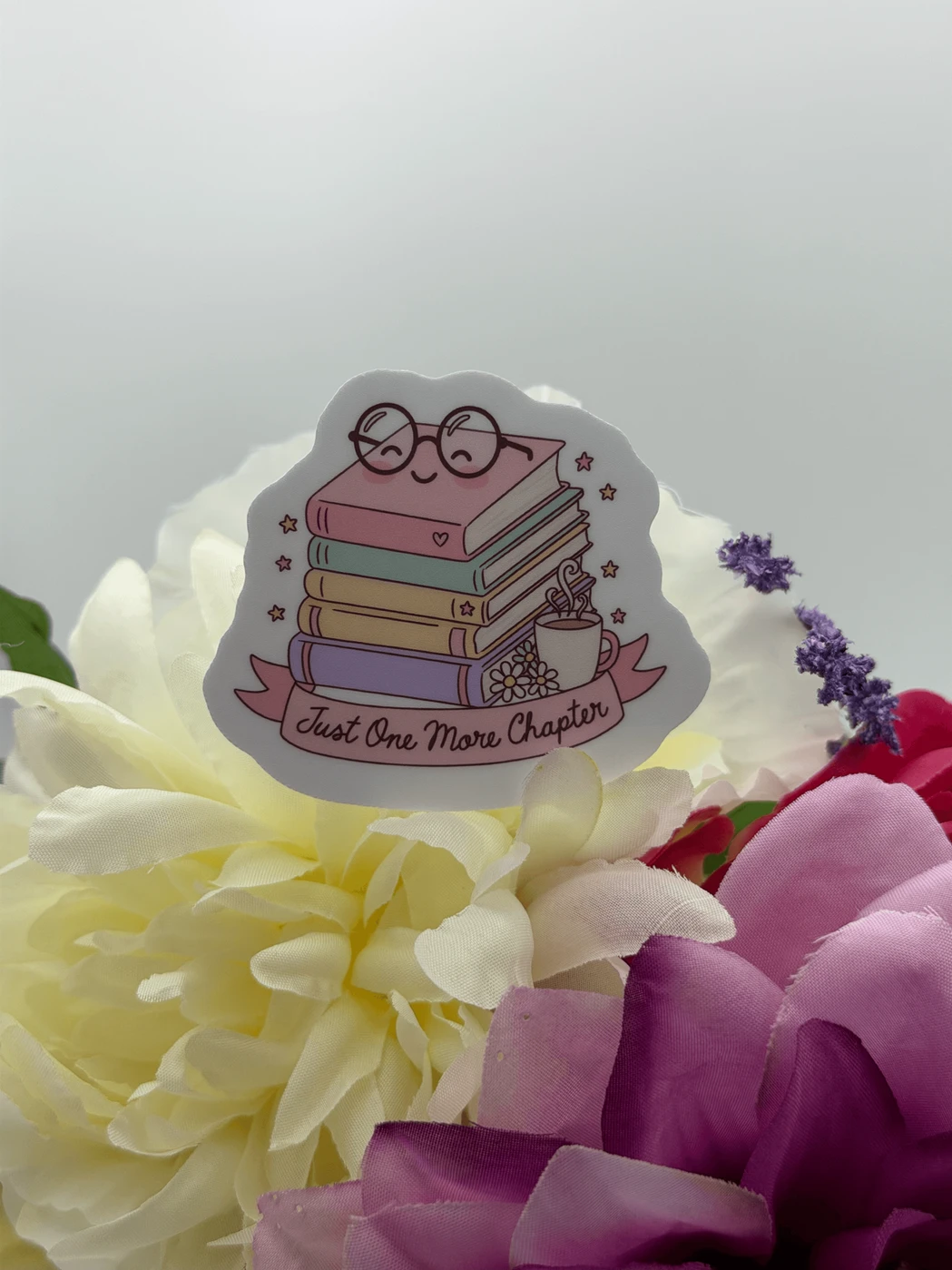 Just One More Chapter Book Stack Vinyl Sticker