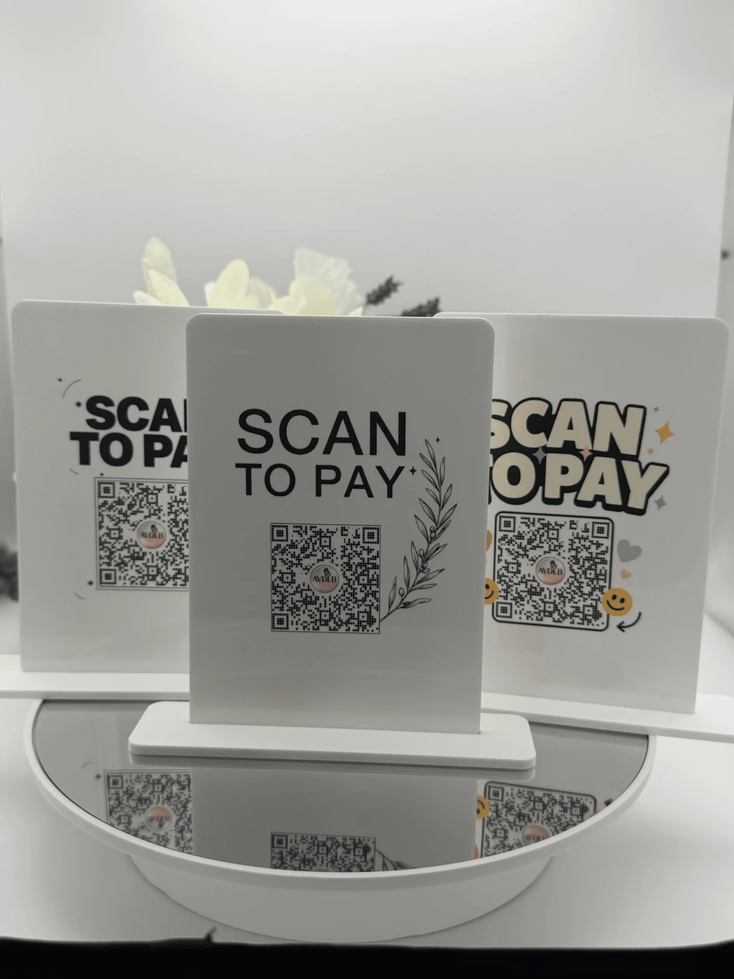 Personalized Acrylic QR Code Sign Scan to Pay Stand