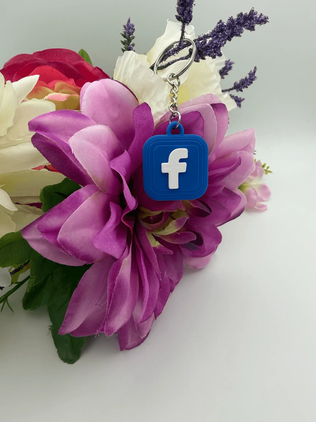 Facebook NFC Keychain 3D Printed Key Ring | Tech Accessory Gift