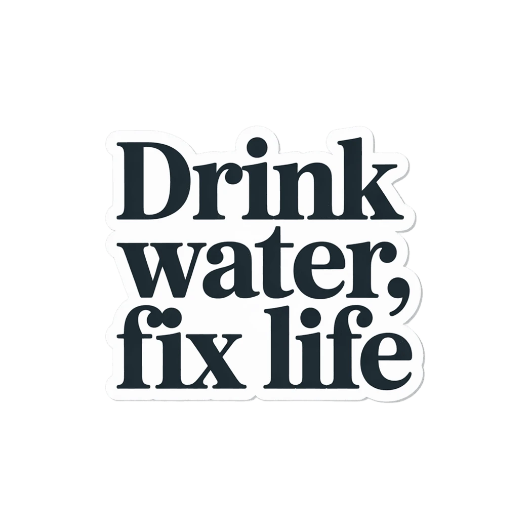 Inspirational "Drink Water Fix Life" Quote Sticker