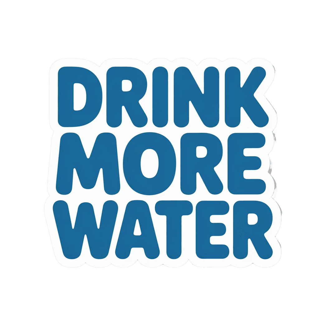"Drink More Water" Motivational Sticker