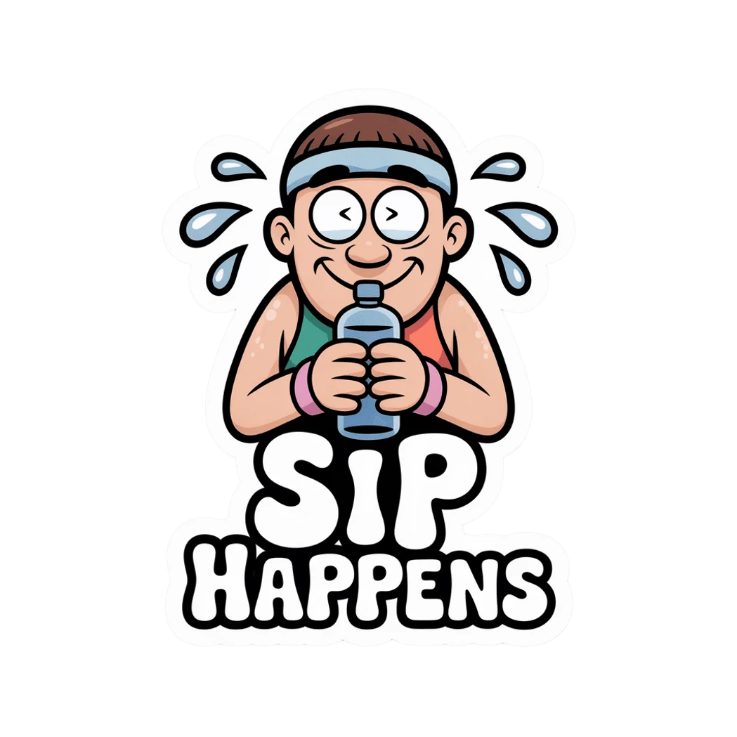 Funny "Sip Happens" Hydration Vinyl Sticker