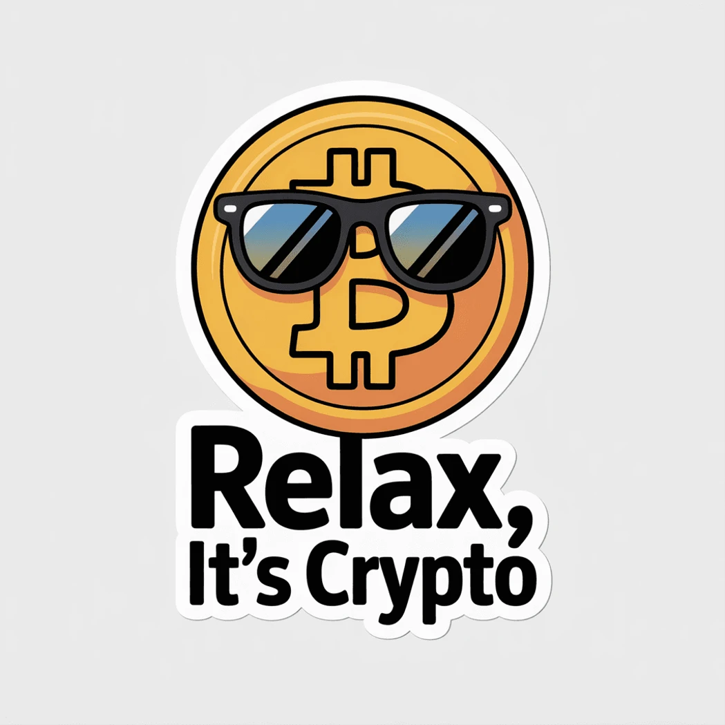 Cool Bitcoin Sunglasses Relax Crypto Sticker