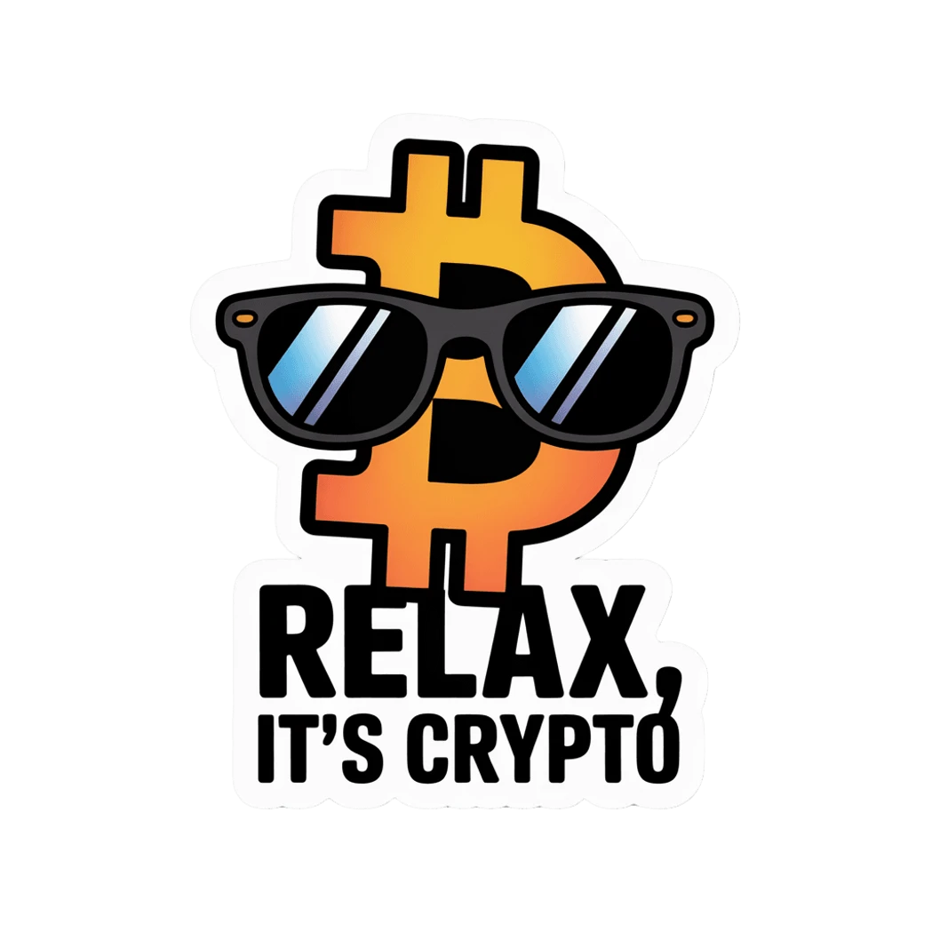 Cool Bitcoin Relax It's Crypto Vinyl Sticker