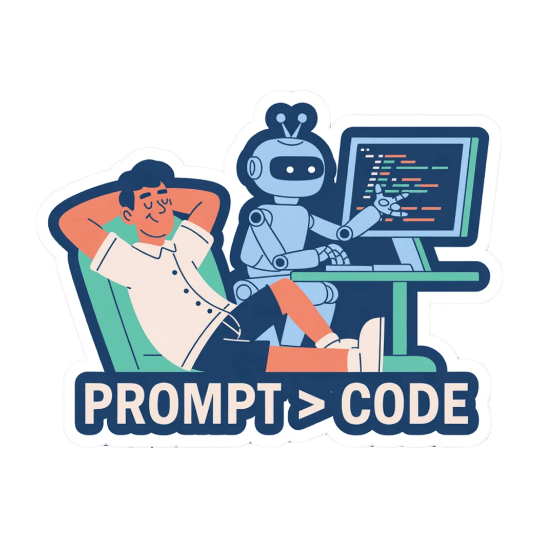 Relaxed Programmer and Robot Coding Vinyl Sticker
