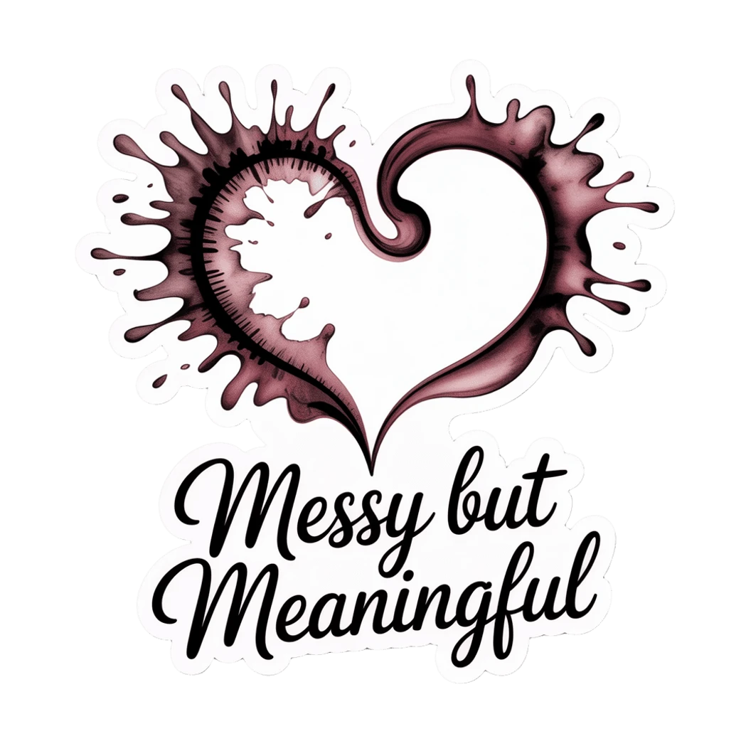 Messy but Meaningful Heart Vinyl Sticker