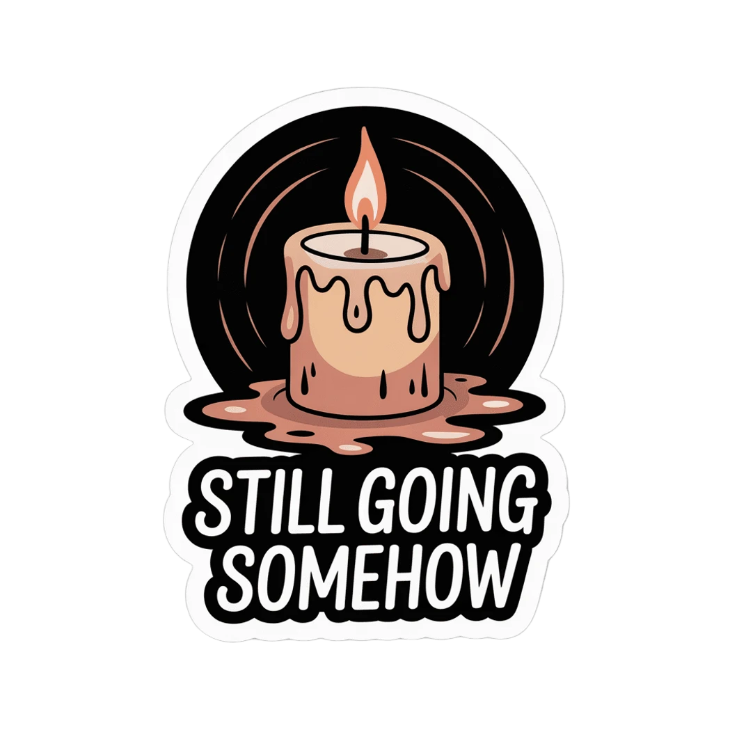 Motivational Melting Candle Sticker