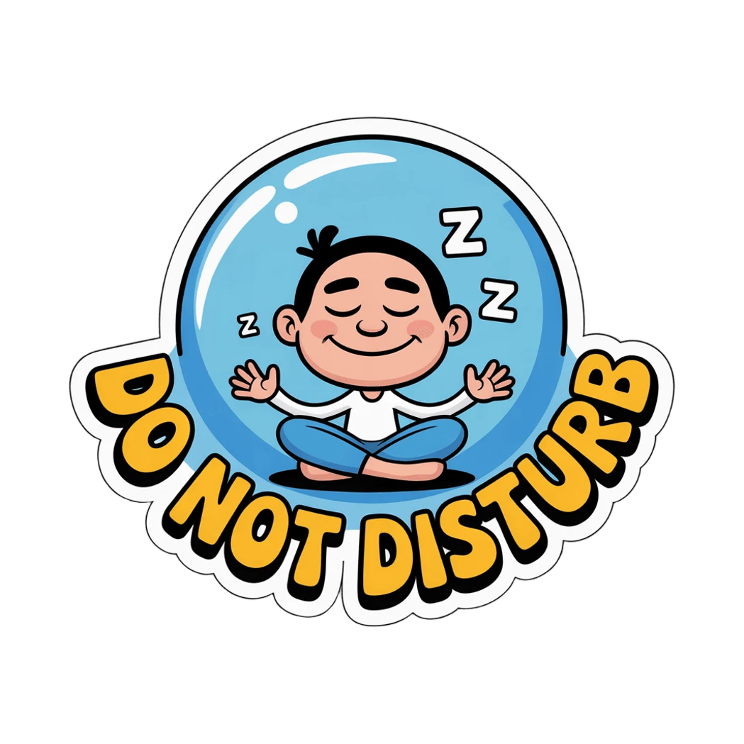 Do Not Disturb Meditating Zen Sticker