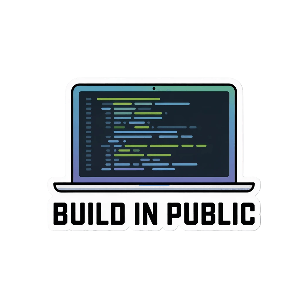 Build in Public Laptop Coding Sticker