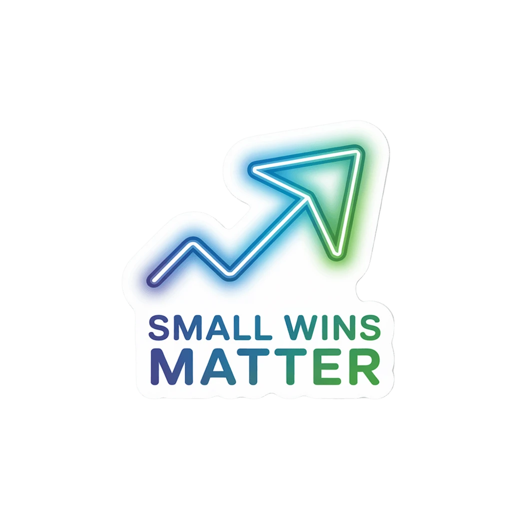 Motivational Small Wins Matter Arrow Sticker