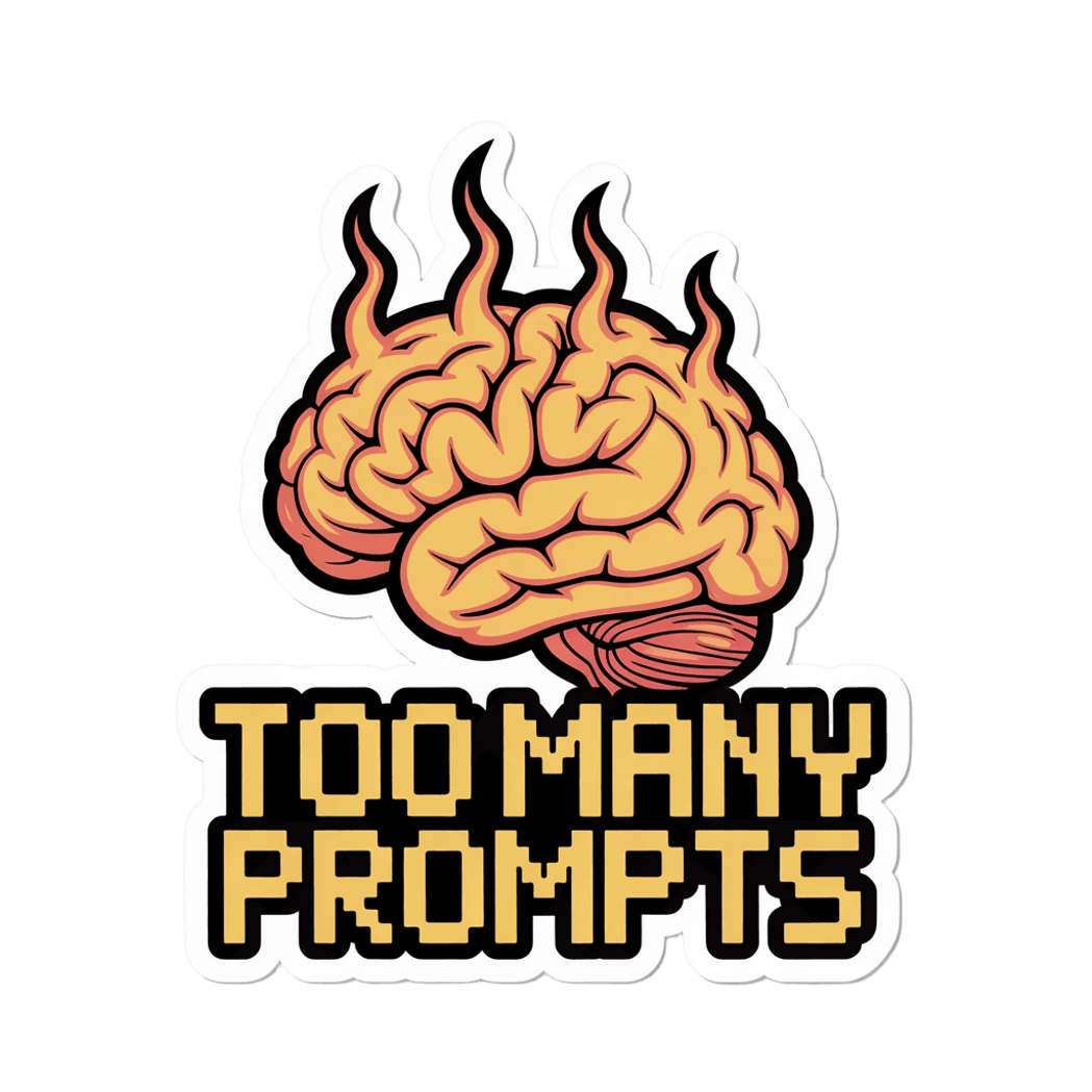 Funny Overloaded Brain Sticker