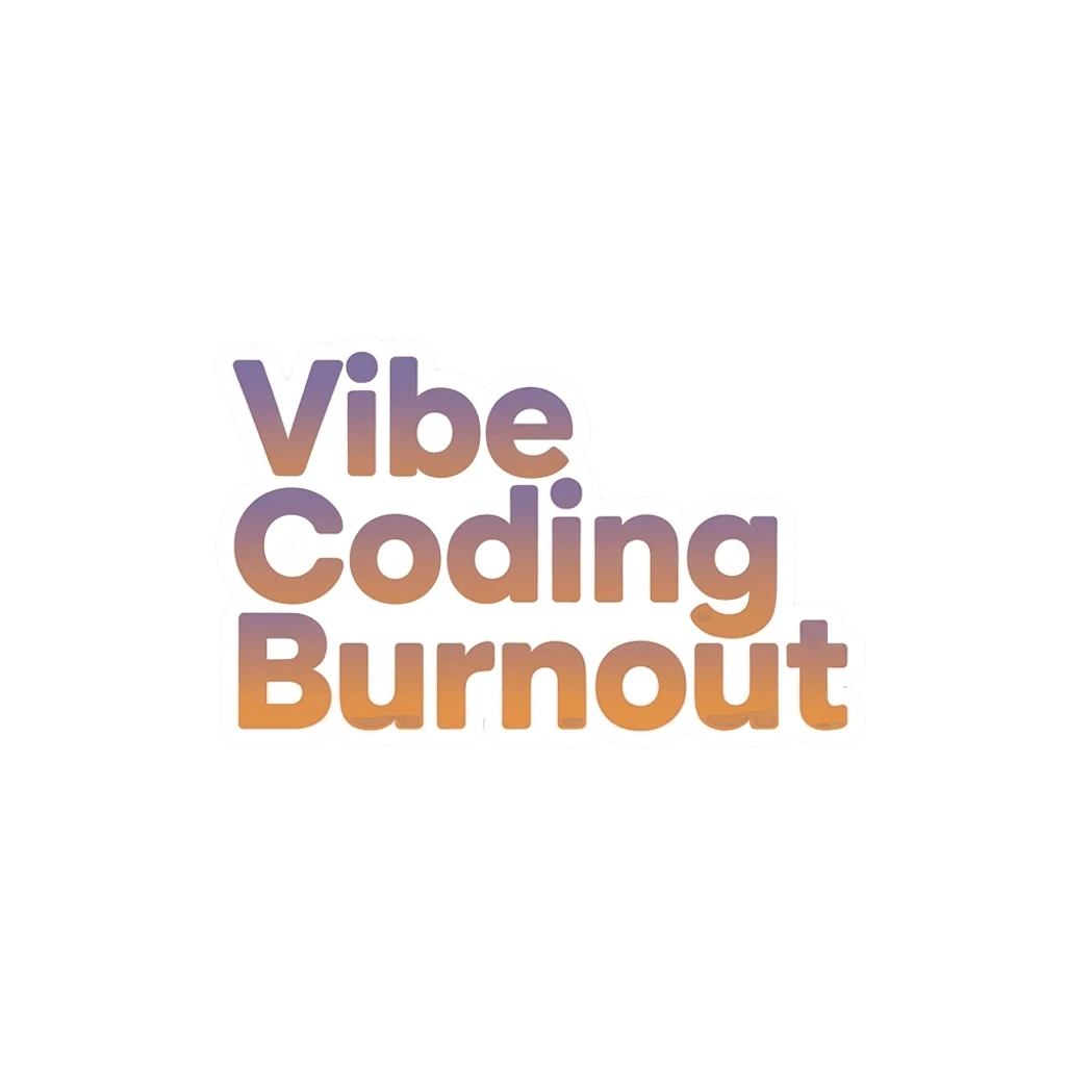 Vibe Coding Burnout Gradient Text Sticker
