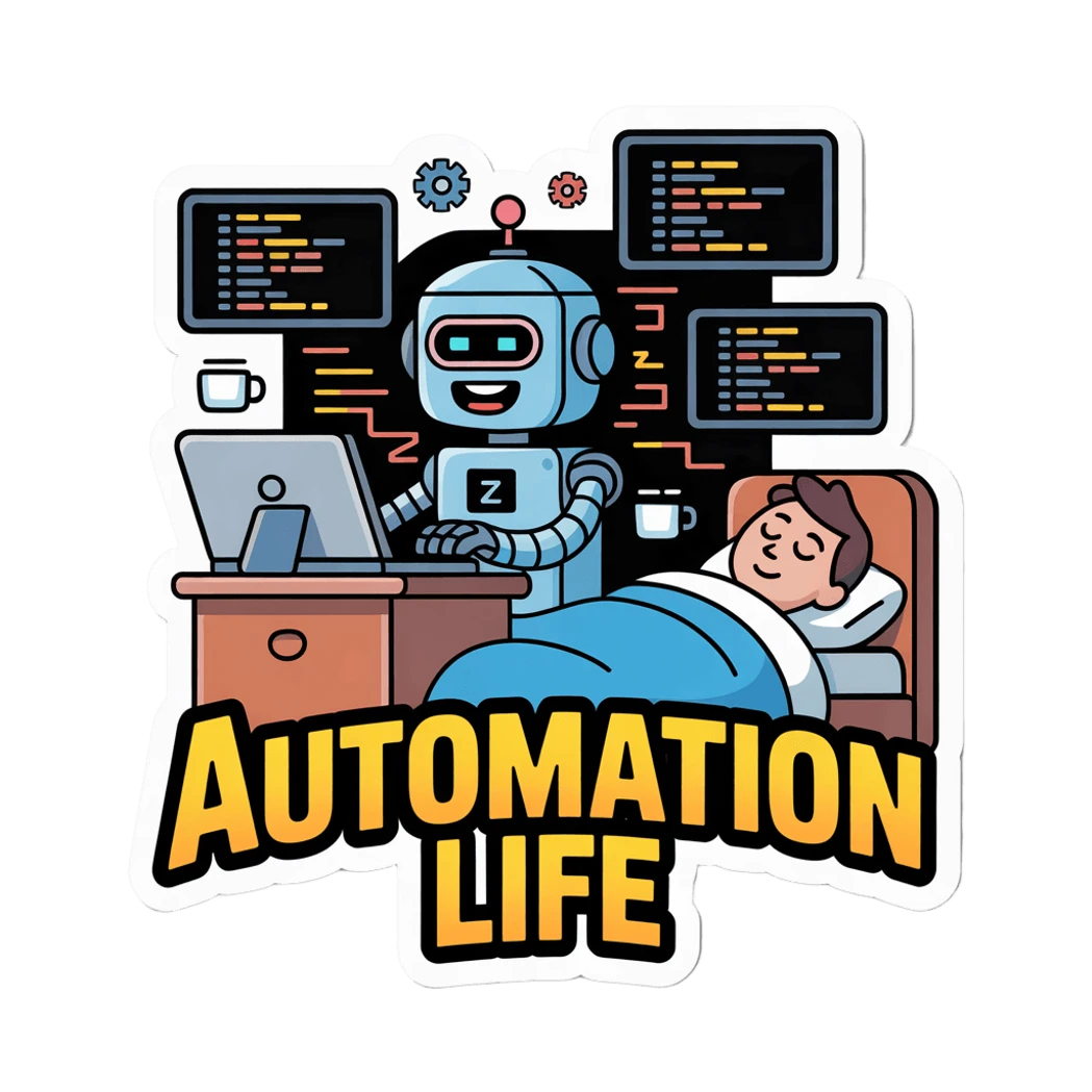 Funny Automation Life Robot Sticker