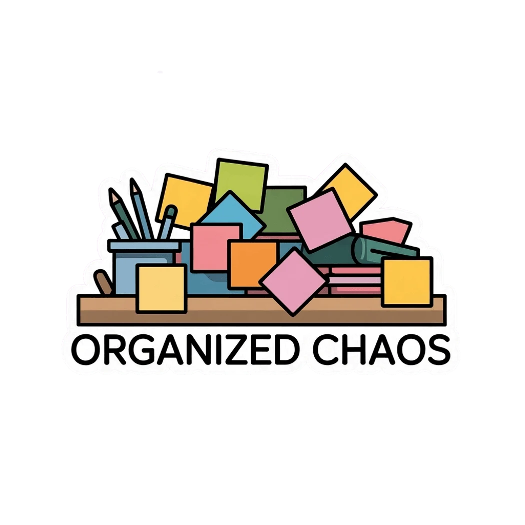 Organized Chaos Desk Vinyl Sticker