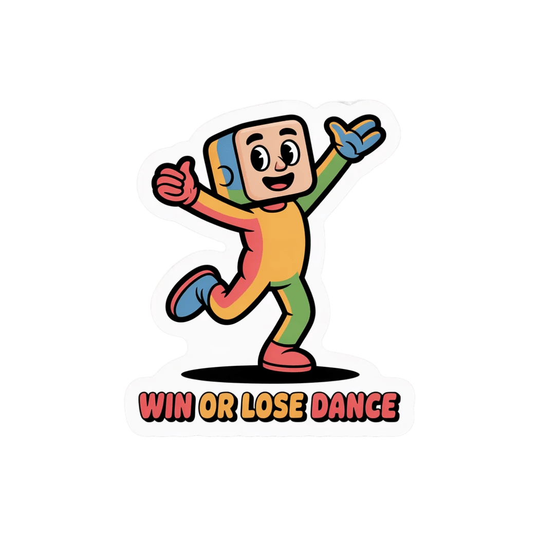 Colorful Win or Lose Dance Character Sticker