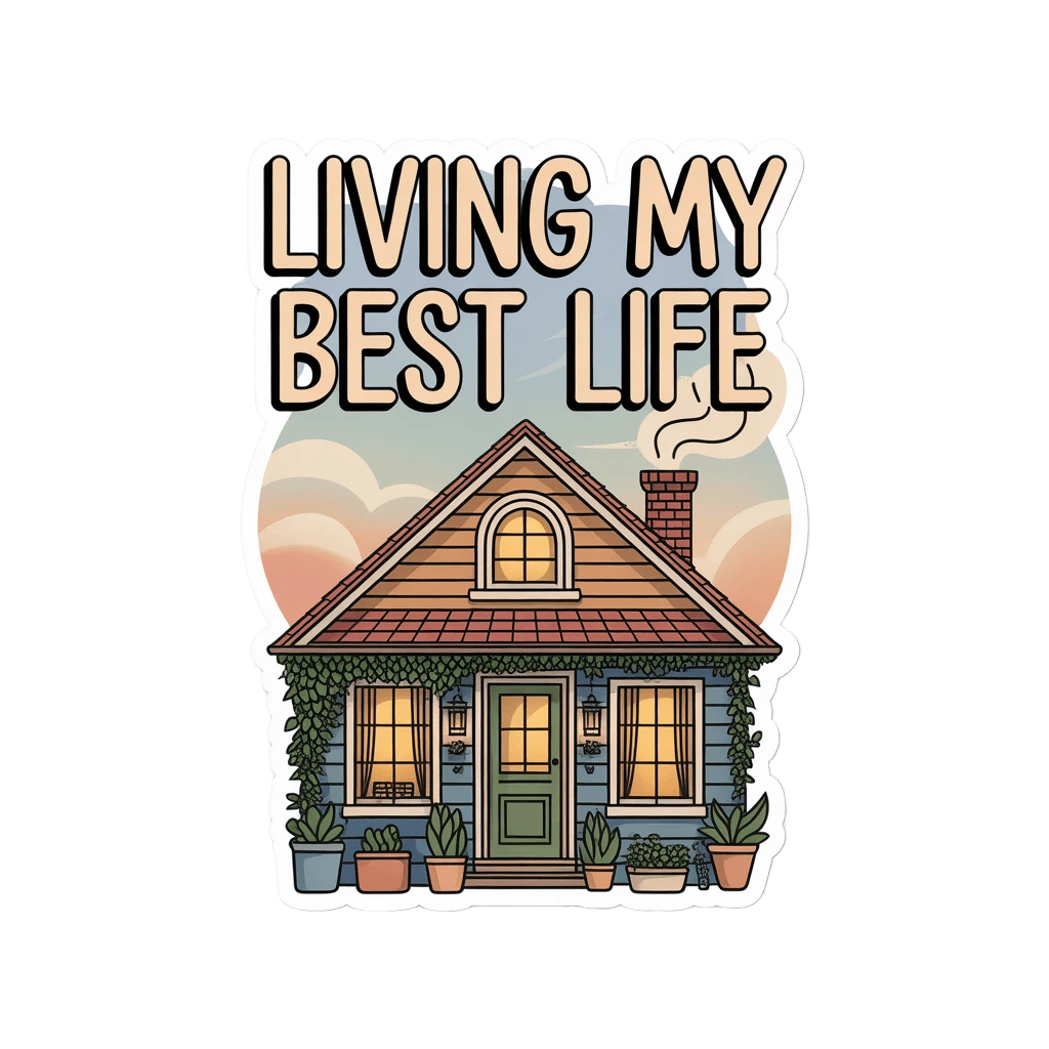 Living My Best Life Cozy Cottage Sticker
