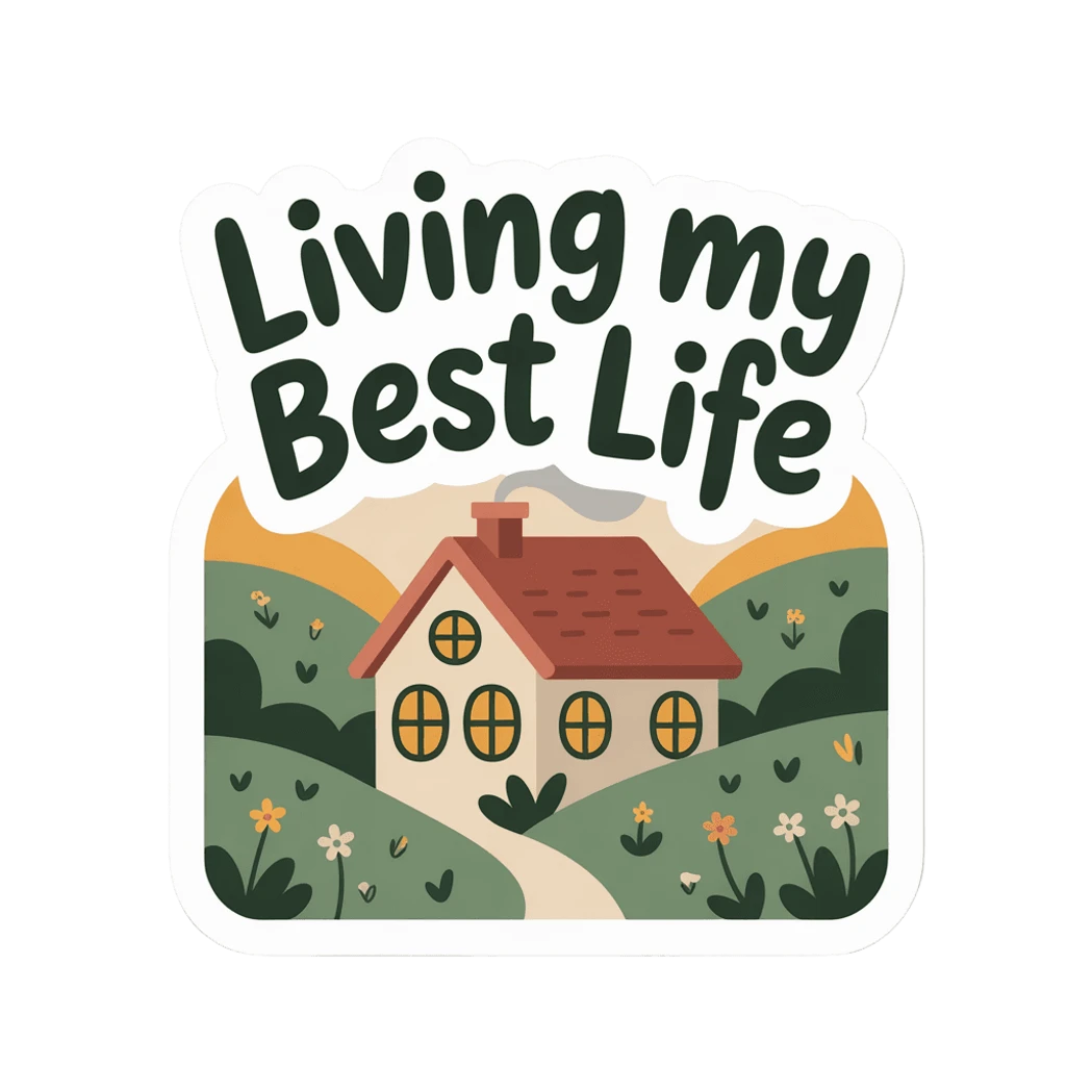 Living My Best Life Cottage Landscape Sticker