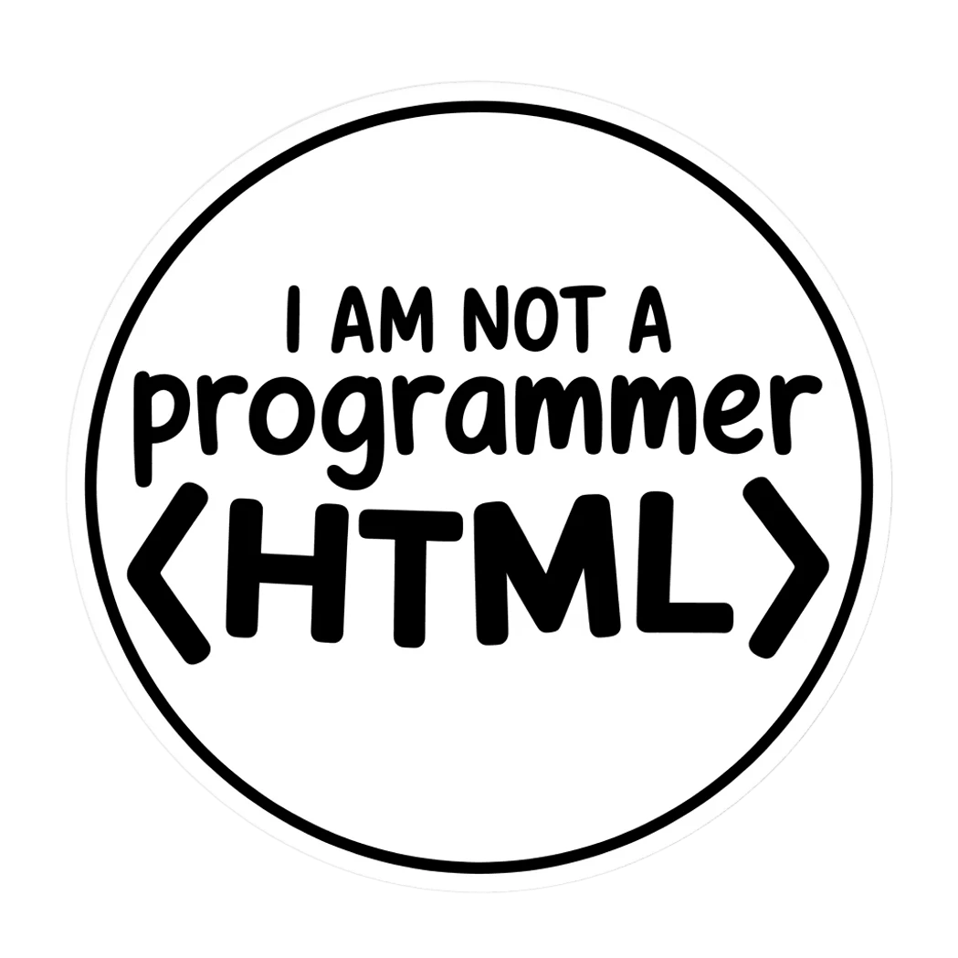 Funny HTML Programmer Joke Sticker