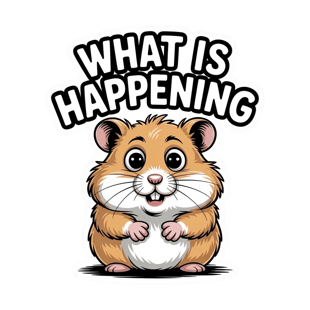 Cute Hamster What Is Happening Sticker
