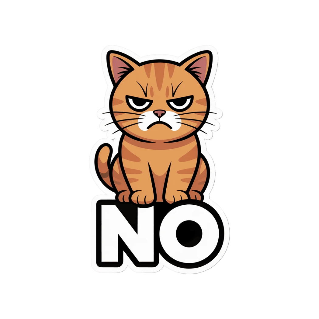 Grumpy Cat NO Text Vinyl Sticker