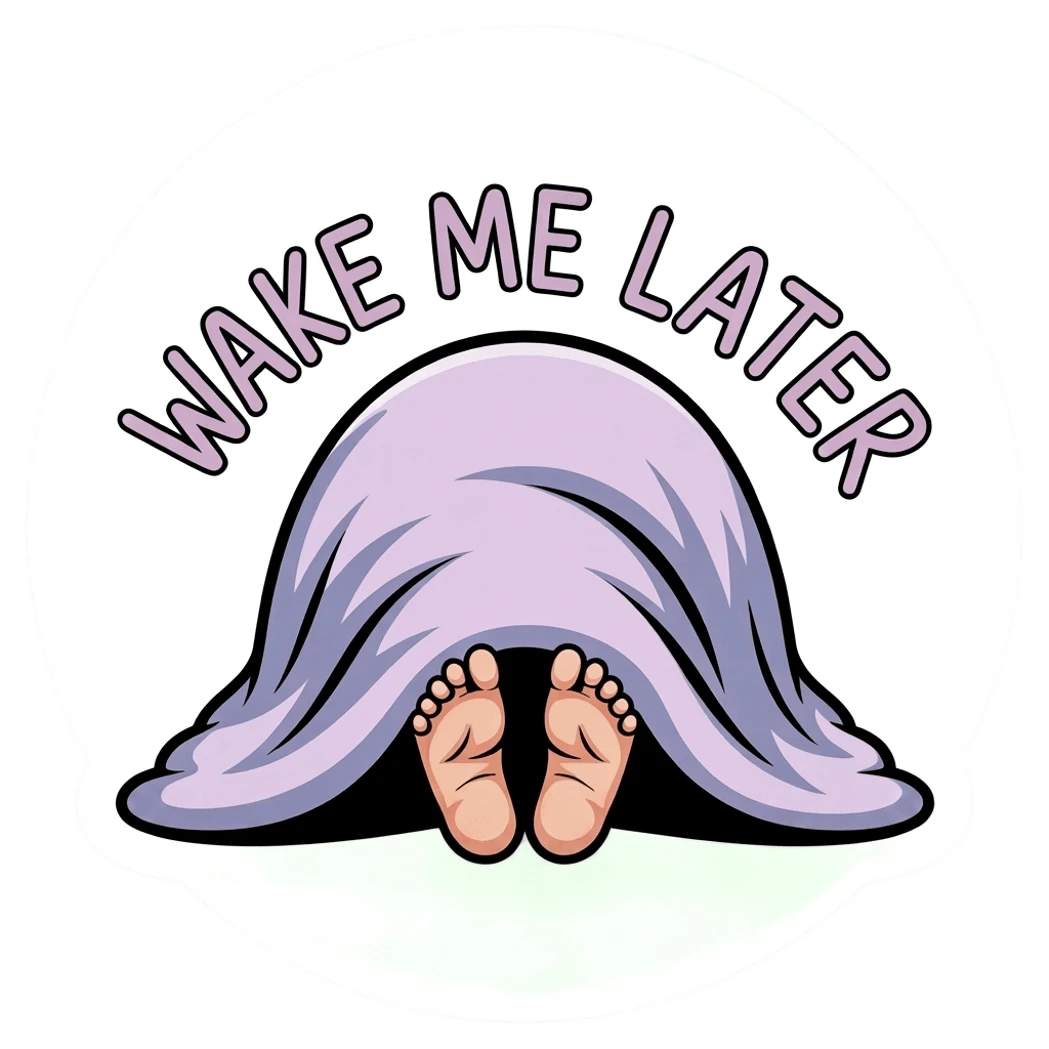 Cozy Wake Me Later Blanket Vinyl Sticker