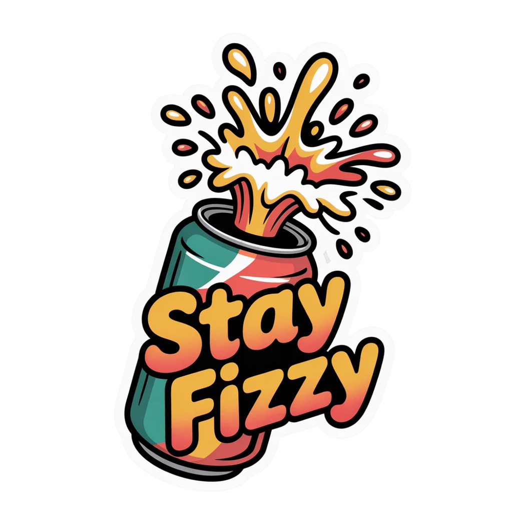 Stay Fizzy Soda Can Splash Sticker