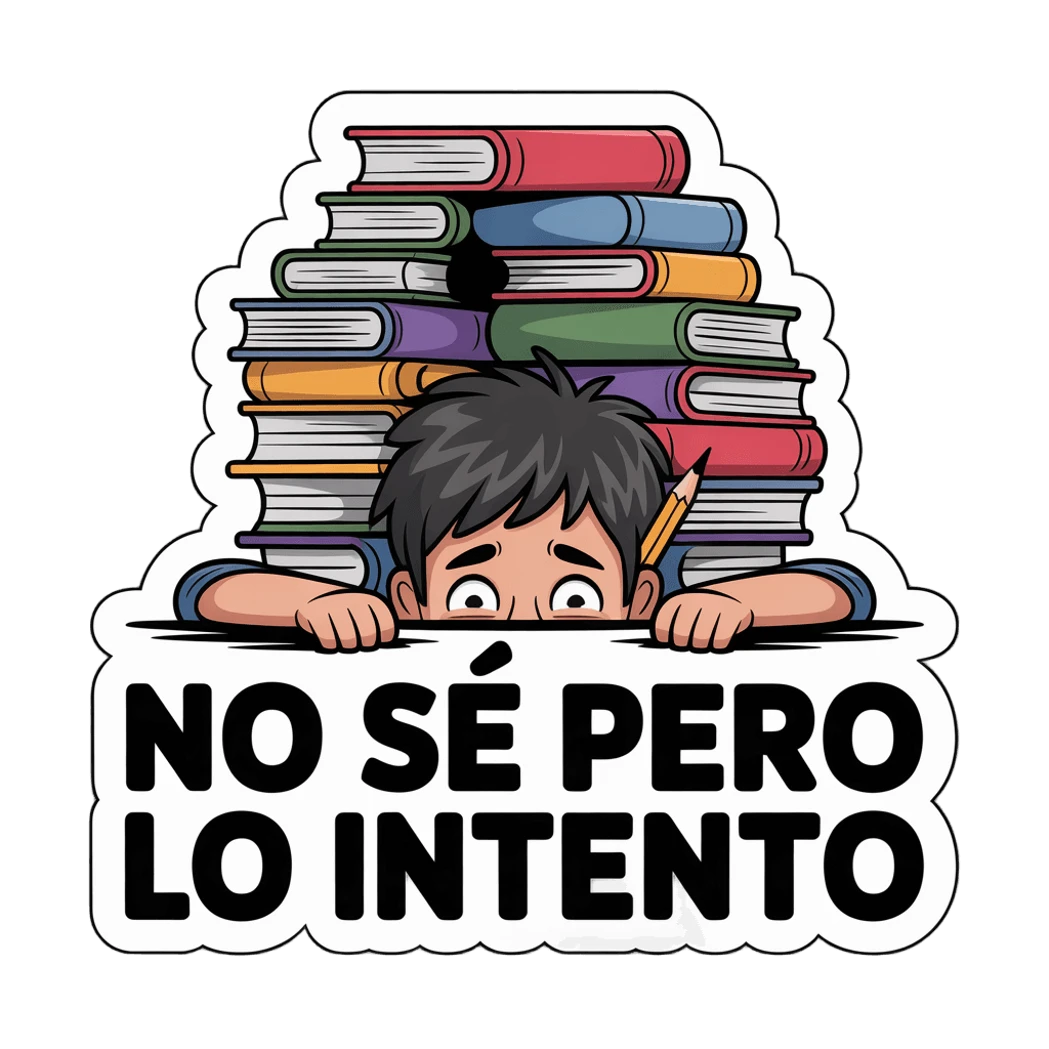Funny Student Book Stack Spanish Quote Sticker