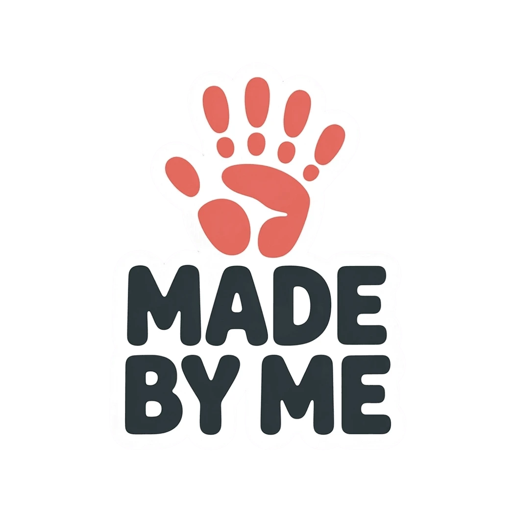 Made By Me Handprint Vinyl Sticker