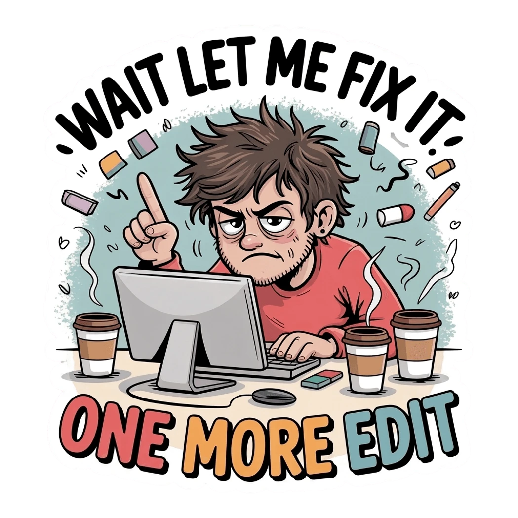 Funny Editor Cartoon Sticker for Creatives