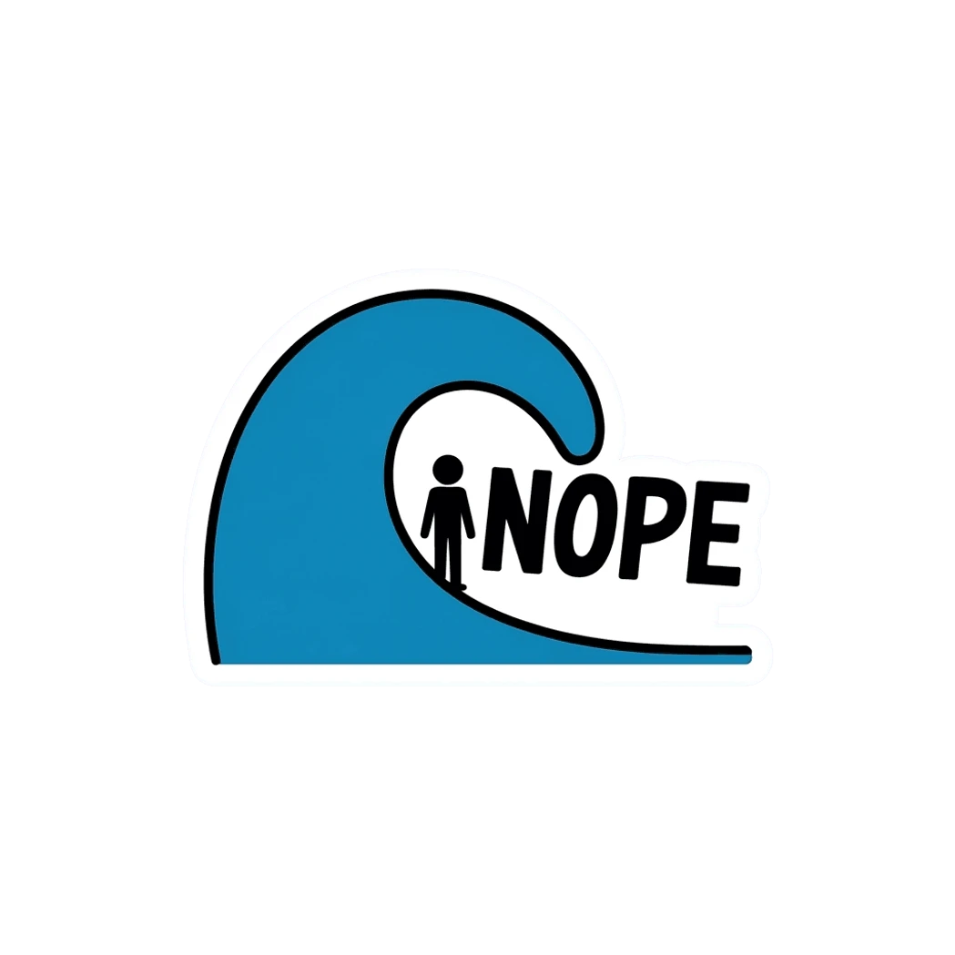 Funny Wave Nope Vinyl Sticker