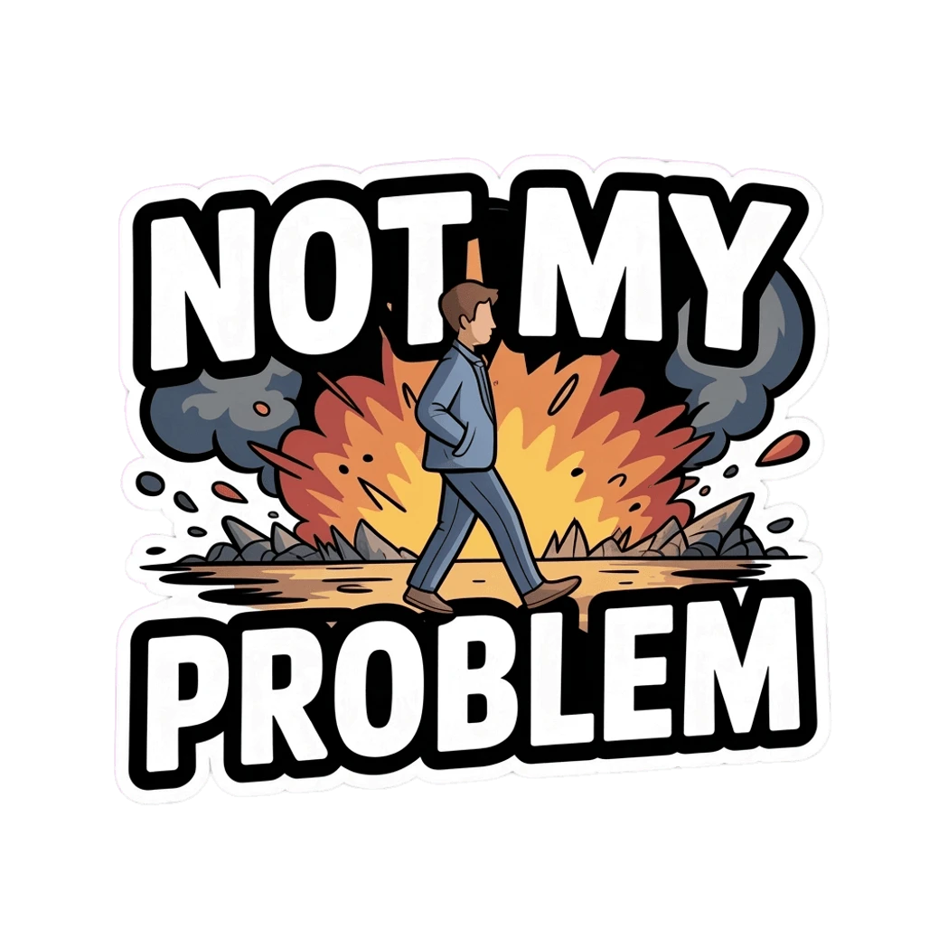 Funny Not My Problem Explosion Sticker