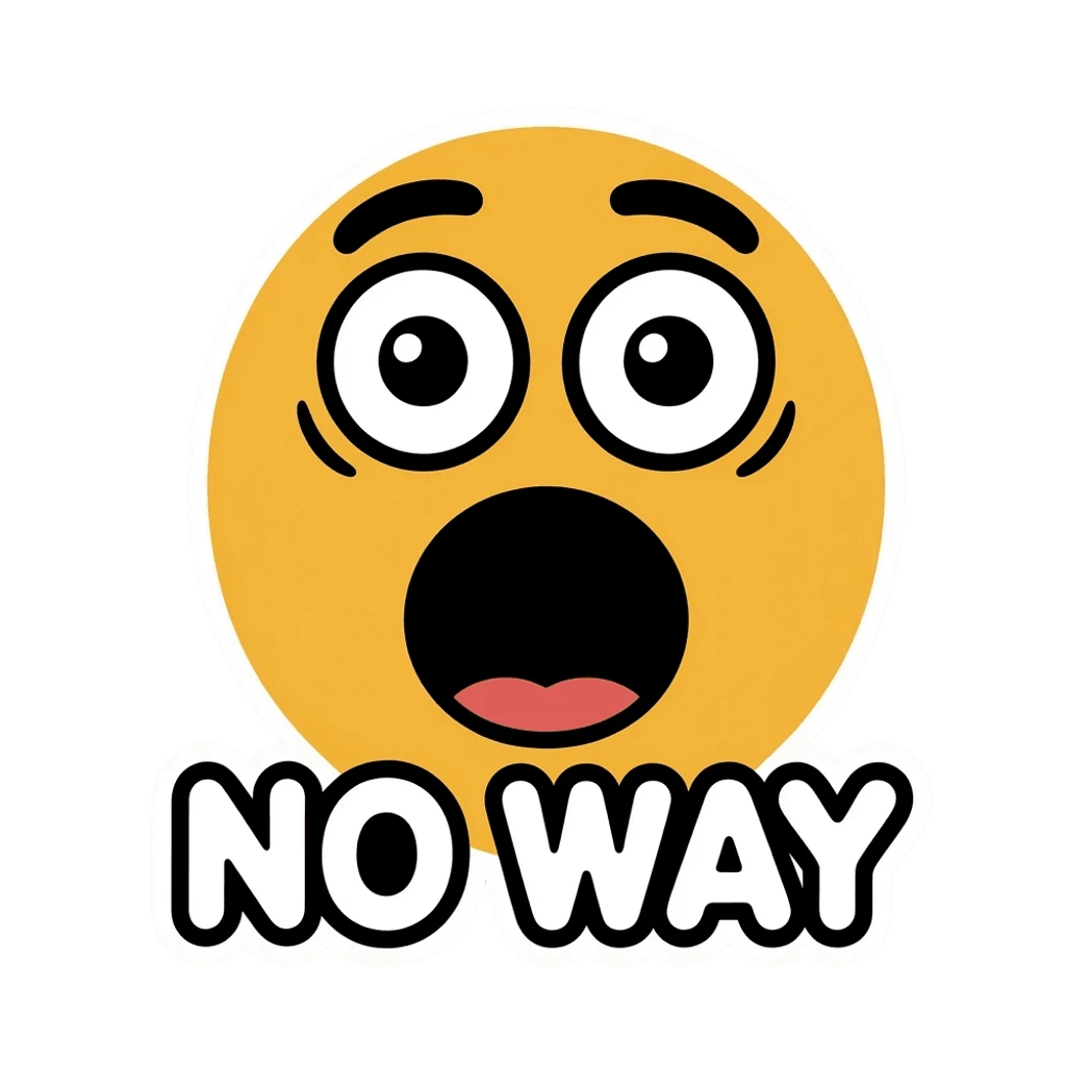 Surprised Emoji No Way Sticker