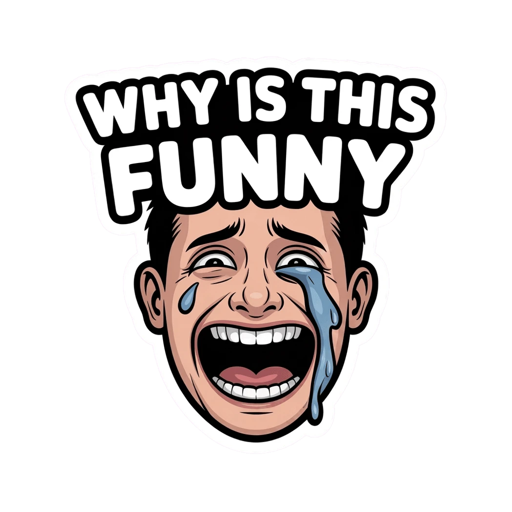 Funny Crying Face Meme Vinyl Sticker